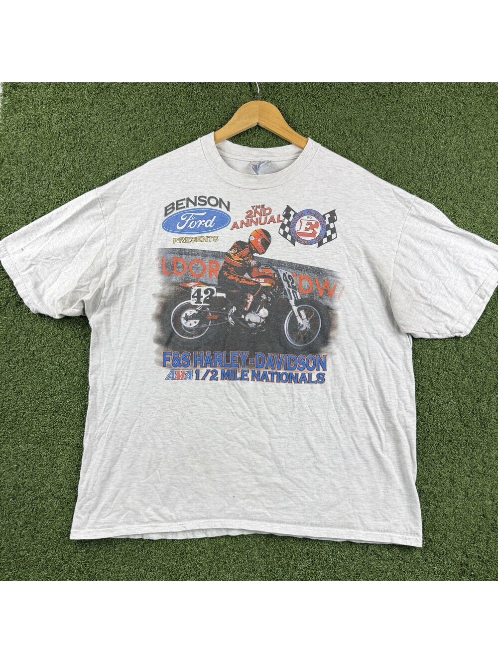 Vintage 1997 Harley Davidson AMA Eldora Speedway Racing T Shirt Hanes XXL Biker